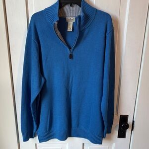 L.L. Bean Men's Zip-Up Sweater in Blue